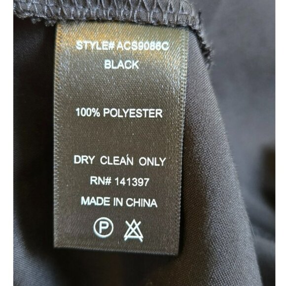 ASTR Size Medium Skirt Long Pencil Pleated Black Silk-Like NWT - Picture 6 of 10